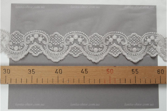 Тюль фатин бежево-серый с вышивкой по низу Corsa TFN-1676 Тюль фатин бежево-серый с вышивкой по низу Corsa TFN-1676