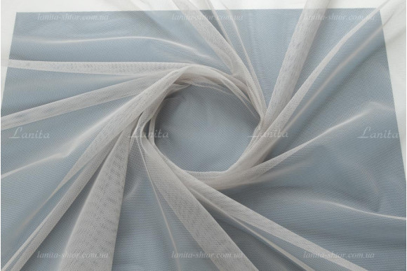 Тюль фатин бежево-серый с вышивкой по низу Corsa TFN-1676 Тюль фатин бежево-серый с вышивкой по низу Corsa TFN-1676