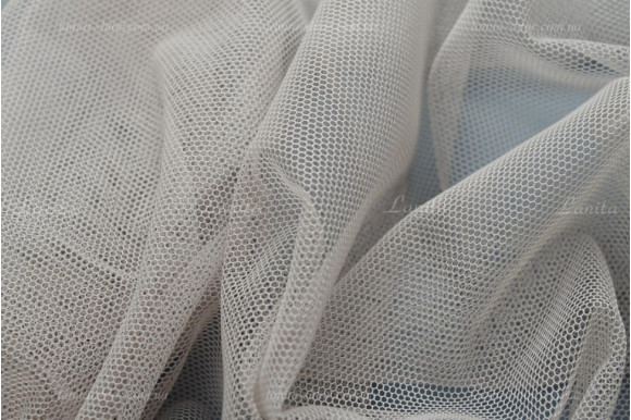 Тюль фатин бежево-серый с вышивкой по низу Corsa TFN-1676 Тюль фатин бежево-серый с вышивкой по низу Corsa TFN-1676