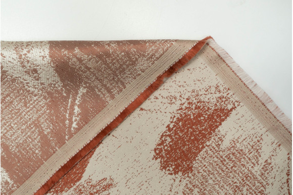 Портьєра бежево-теракотова T6111-3