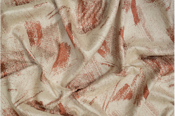 Портьєра бежево-теракотова T6111-3