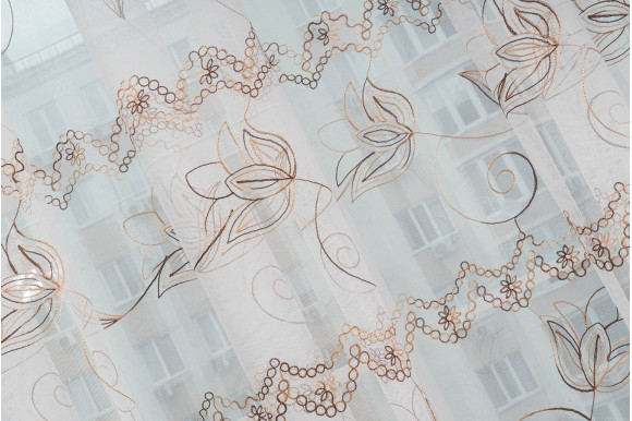 Тюль фатин з мереживом, S-202