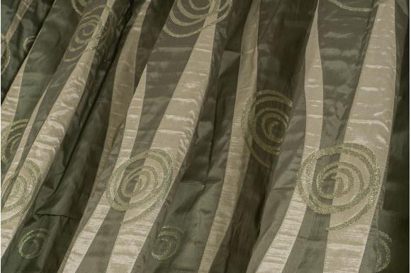 Портьєра зелено-бежева Т6109+3