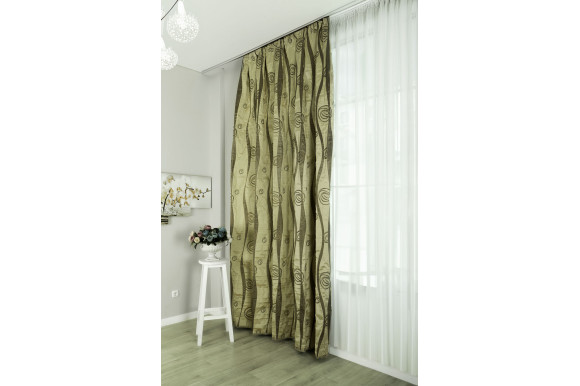 Порт'єра бежево-шоколадна Т6109+2