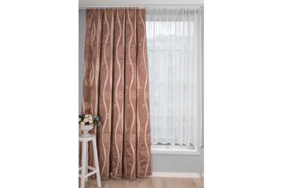 Портьєра коричнева Т6109+5