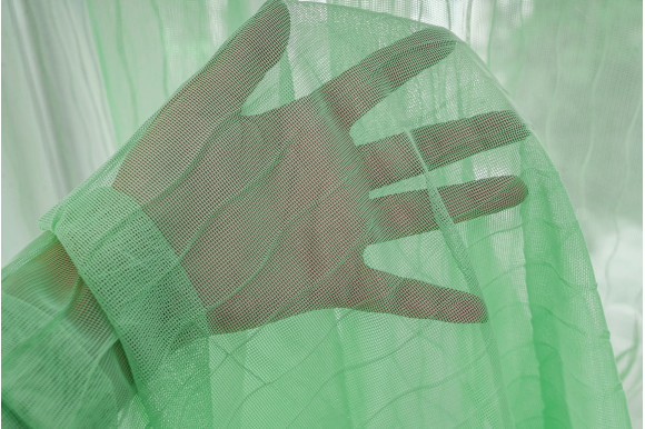 Тюль фатин плісе салатовий