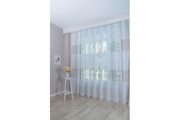 Тюль в смужку біла Paul-01