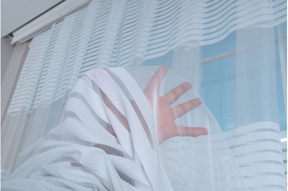 Тюль в смужку біла Paul-01