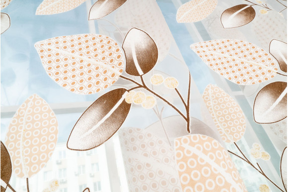 Тюль органза/котон QS-48-09 коричневий відріз 2 метри