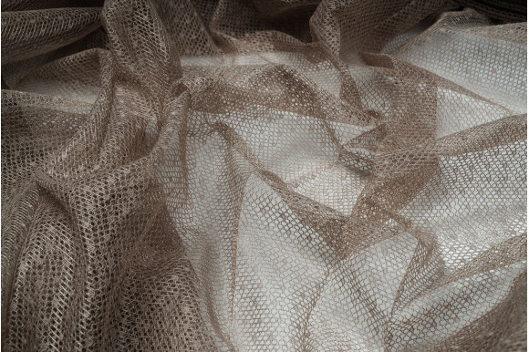 Тюль сетка гипюровая бежевая IP-509