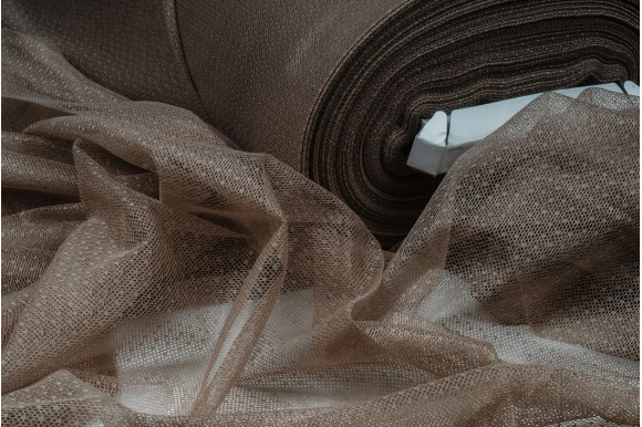 Тюль сетка гипюровая бежевая IP-509