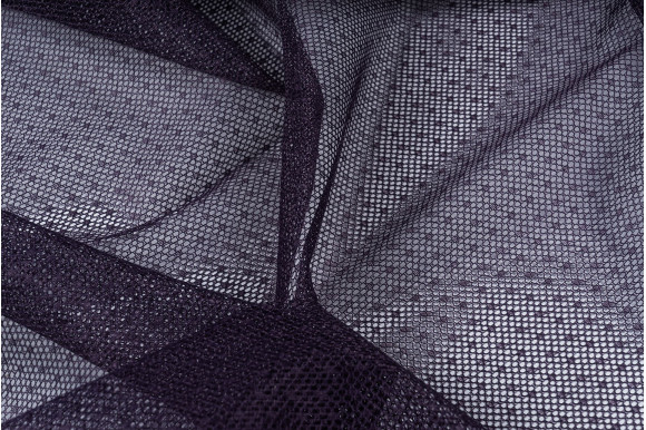 Тюль сітка гіпюрова фіолетова IP-5014