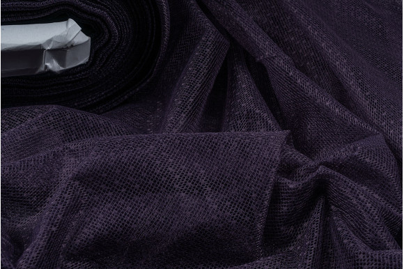 Тюль сітка гіпюрова фіолетова IP-5014