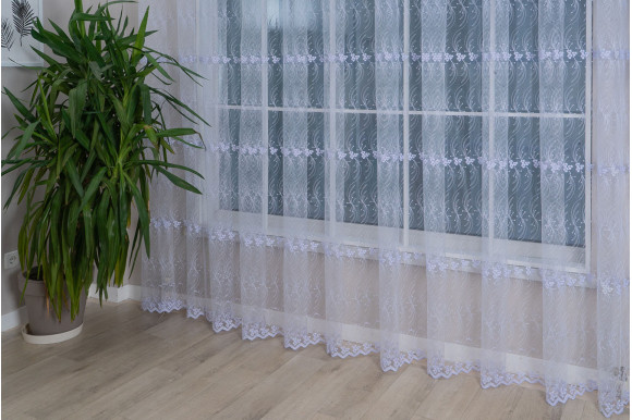 Тюль фатин білий Solar 1174-15