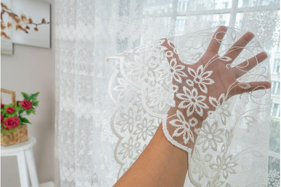 Тюль фатин молочный Solar 1177-15