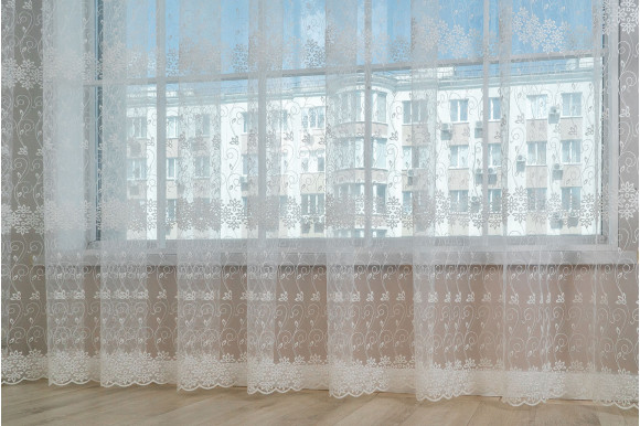 Тюль фатин молочный Solar 1177-15