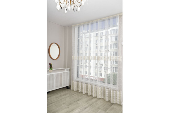 Тюль фатин молочно-золотий Solar 1186-18