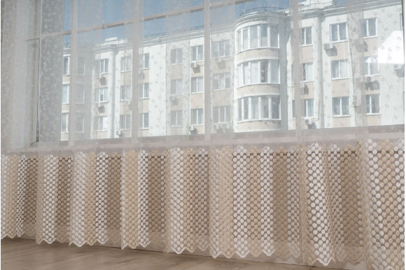 Тюль фатин молочно-золотий Solar 1186-18