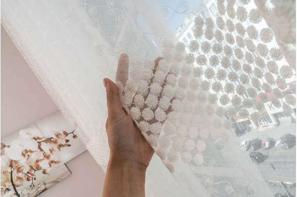 Тюль фатин молочний Solar 1186-02 Тюль фатин молочний Solar 1186-02