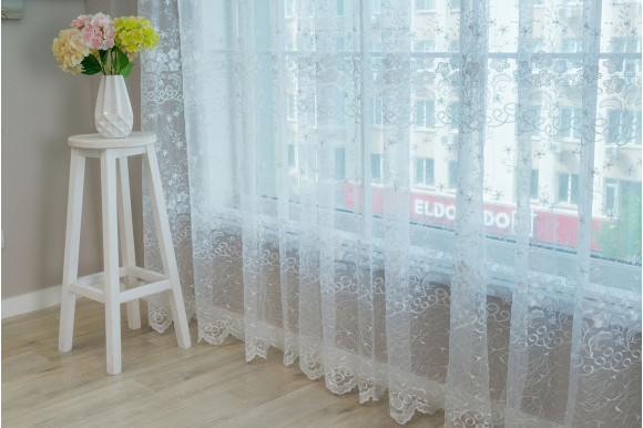 Тюль органза з вишивкою Belle OV-006