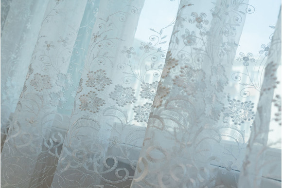 Тюль органза з вишивкою Belle OV-006