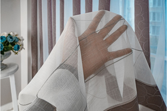 Тюль льон смужка Gloria TL-085 Тюль льон смужка Gloria TL-085