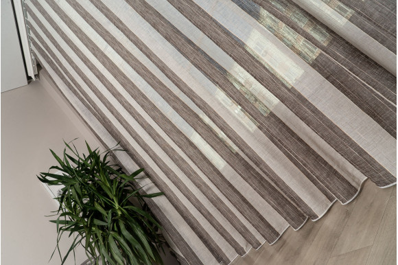 Тюль лен полоска Eco TL-235