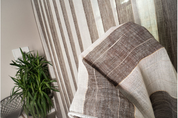 Тюль лен полоска Eco TL-235