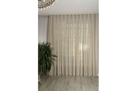 Тюль лен полоска Eco TL-234