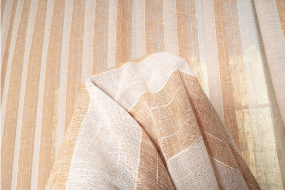 Тюль лен полоска Eco TL-234