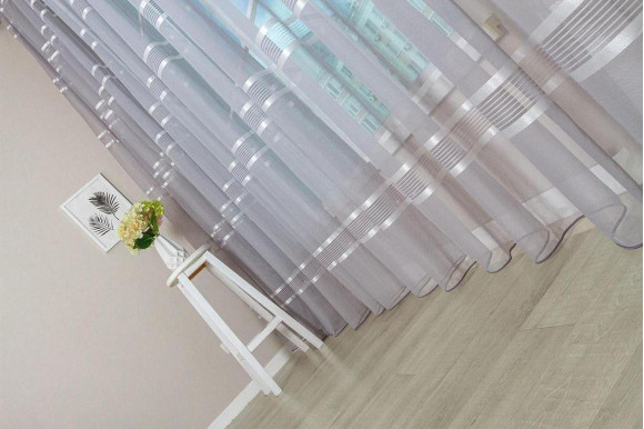 Тюль льон смужка Laura TL-063