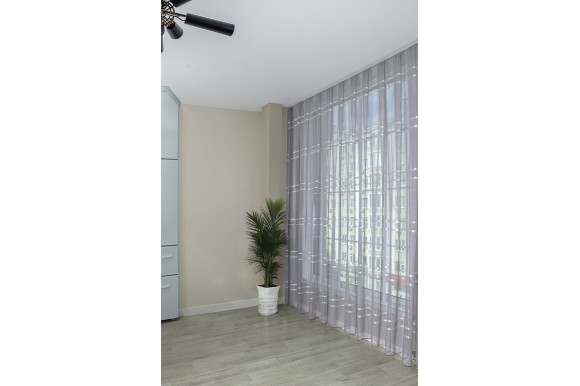 Тюль льон смужка Laura TL-063