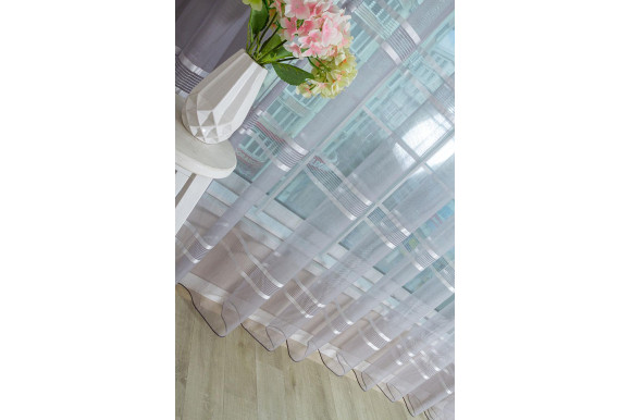 Тюль льон смужка Laura TL-063