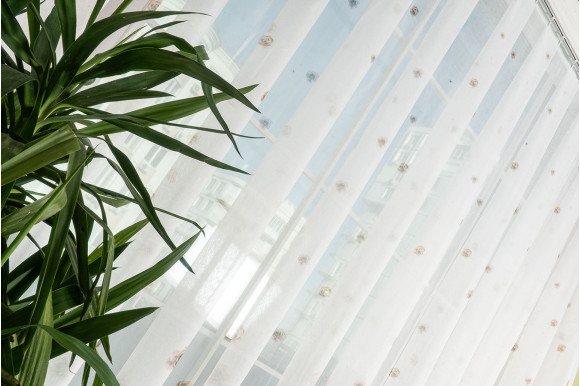 Тюль льон з квітами Vitali TTC-418