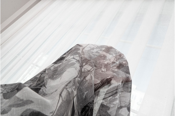 Тюль лен с цветами Polly TTC-774