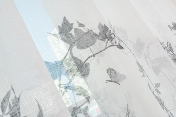 Тюль лен с цветами Polly TTC-774