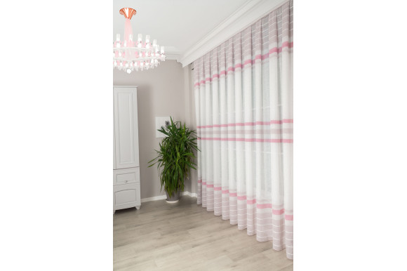 Тюль льон в смужку Camille TLP-594