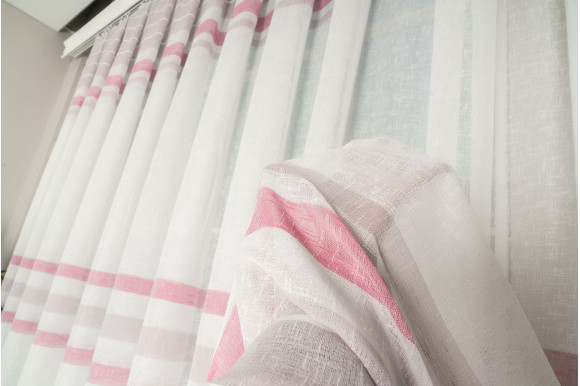 Тюль льон в смужку Camille TLP-594