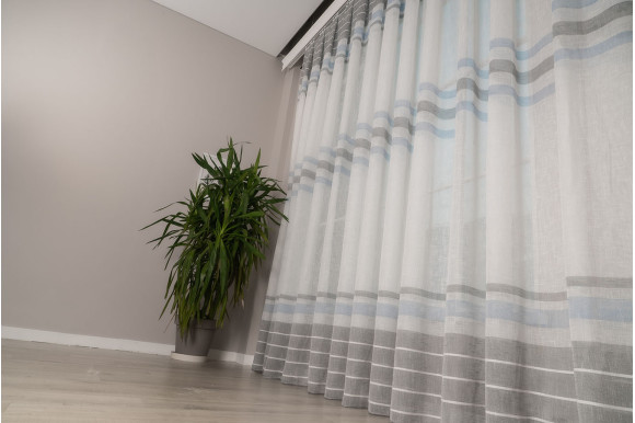 Тюль льон в смужку Camille TLP-595