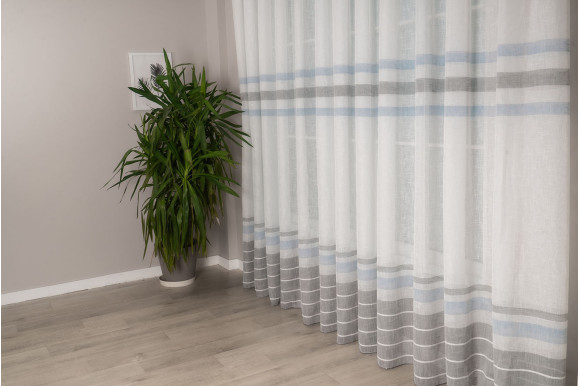 Тюль льон в смужку Camille TLP-595