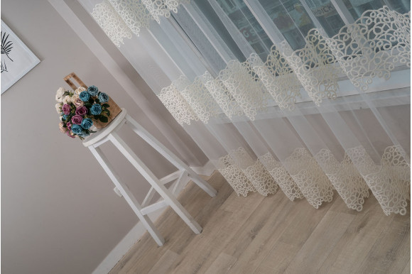 Тюль фатин з люрексом Octavia TFV-1044 молочний Тюль фатин з люрексом Octavia TFV-1044 молочний