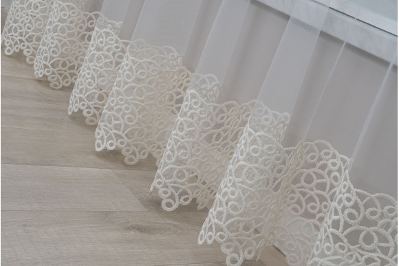 Тюль фатин з люрексом Octavia TFV-1044 молочний Тюль фатин з люрексом Octavia TFV-1044 молочний