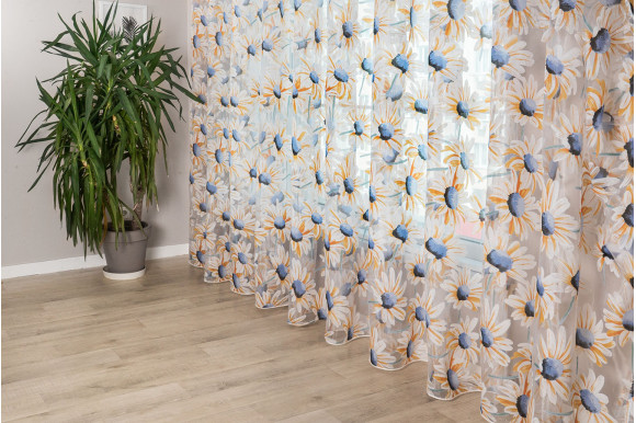 Тюль деворе Ромашка TD-1047