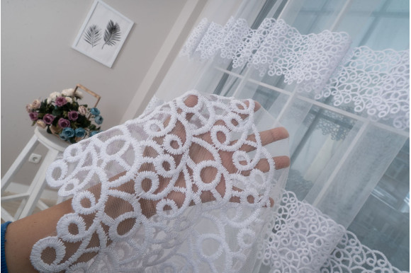 Тюль фатин с люрексом Octavia TFV-1049 белый