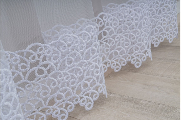 Тюль фатин с люрексом Octavia TFV-1049 белый