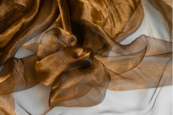 Тюль органза манка хамелеон коричнева Тюль органза манка хамелеон коричнева