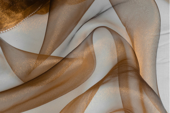 Тюль органза манка хамелеон коричнева Тюль органза манка хамелеон коричнева