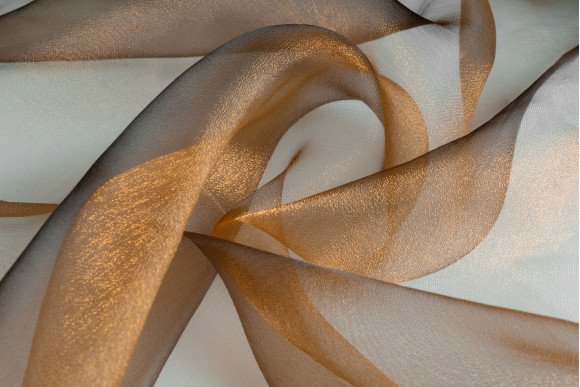 Тюль органза манка хамелеон коричнева