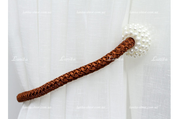 Магніт для штор Перли 8489 рудо-коричневий