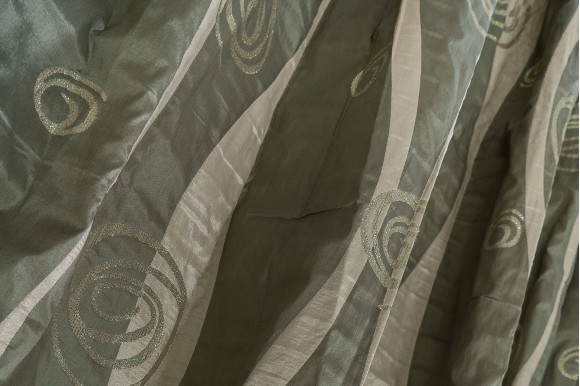 Портьєра зелено-бежева Т6109+3 відріз 3,05 метра